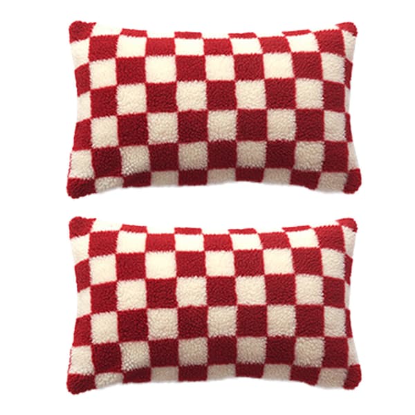 2-pack Jul Rutig Prydnadskudde Örngott Kuddfodral Dekor för Soffa Bil Sovrum Juldekor Style 2 30*50cm