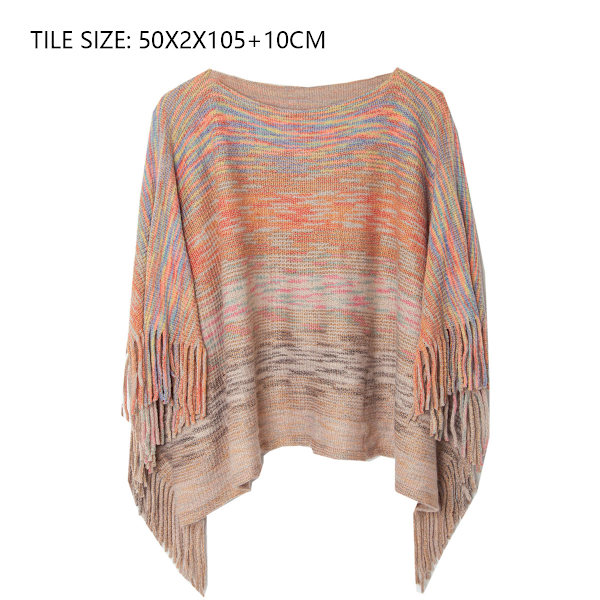 Kvinnors Boho Höst och Vinter Fladdrande Ombre Stickad Utomlands
