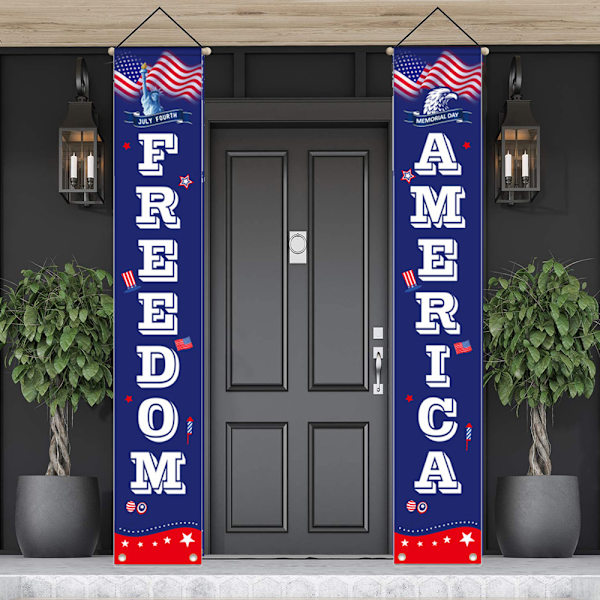 Patriotiska dekorationer för 4 juli dekoration, hängande amerikanska