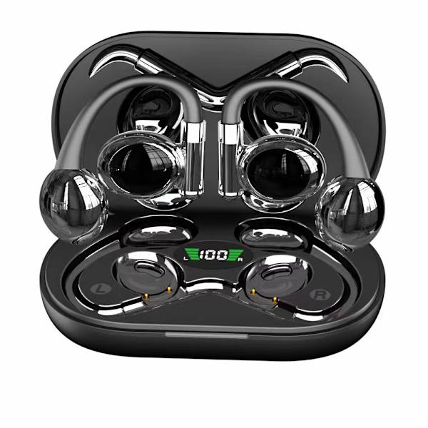 Avoimet korvanapit Langaton Bluetooth 5.3, Sisäänrakennettu Mikrofoni Korvakoukuilla, Vedenkestävä Urheilukorvanapit Androidille/iPhoneille