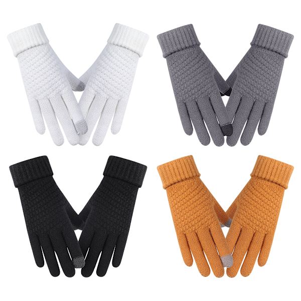 4 par dam vinter touch screen handskar varma fleecefodrade