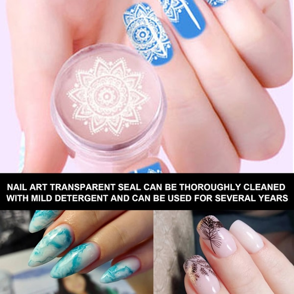 Silikon Negle Stamper Klar Fransk Spids Silikon Stempling Gele med Skraber Fransk Manicure Stempling Værktøj