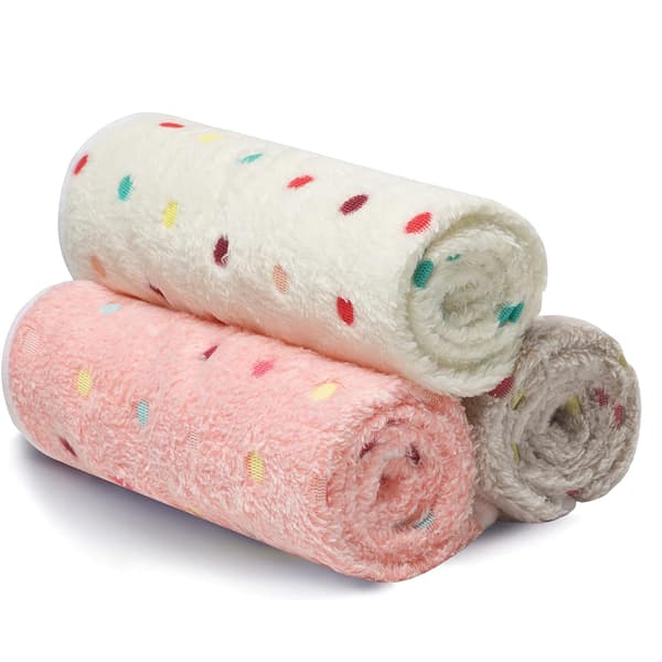 Prickig blommig husdjursfilt---Rosa prickar+Ljus curry prickar+Beige prickar--40*60cm