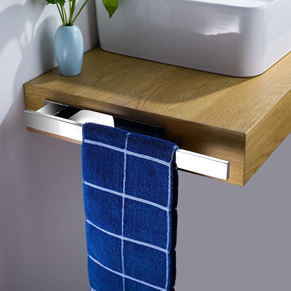 Rostfritt Material Handdukshållare, Slät Ytfinish För Badrum Och Kök, Enkel Installation Utan Att Borra, 39 Cm Lång 5 Cm Från Väggen,