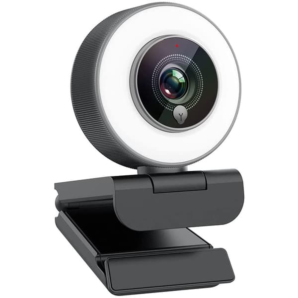 Angetube Streaming 1080P HD Webcam Indbygget Justerbar Ring Light