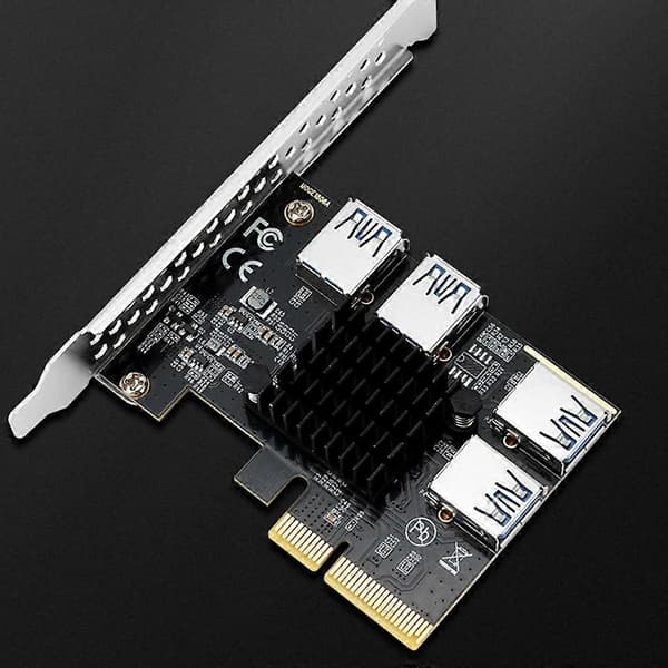 PCIe till PCI-Express adapter 4X till 4 PCI-e USB 3.0 Mining Riser expansionskort
