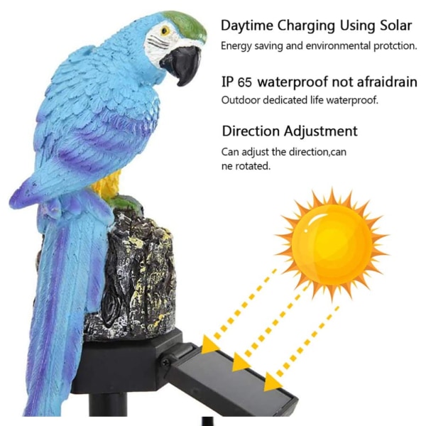 1 Pakk Solcelledrevet Papegøye Hagebelysning Terrasselys Landskapslys