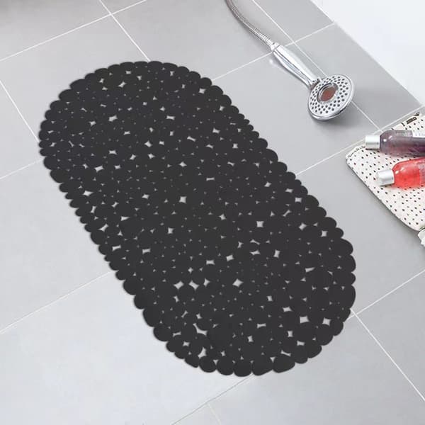 Teppebadekar bakgrunn PVC småstein 35x69cm svart