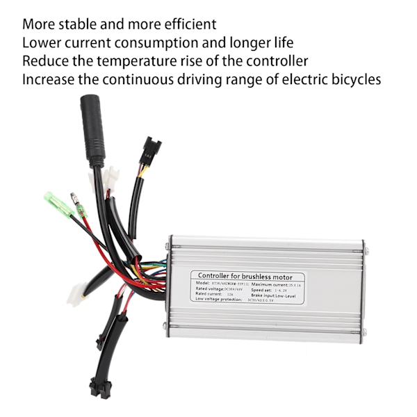 36/48V KT‑25A Elcykel Firkantet Bølge Controller Cykel 9mos SM Controller med Lygteliste