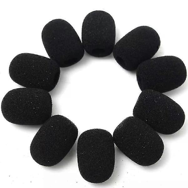 100 stk. Mikrofon Headset Grill Vindskærm Svamp Skum Sort Mic Cover 30mmx8mm