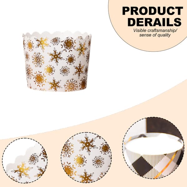 50 st gyllene pappersmuggar 5,5 cm*6 cm*7 cm julmuffinsformar