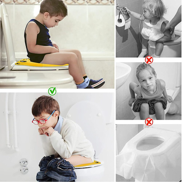 Resepotta för Babypotträning, Bärbar Toalettsits med Stadigt Halkfritt Stöd, Vikbar Kompakt Design för Resor, Kompatibel