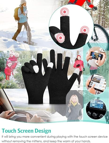 Lysegrå Vinter Touchscreen Hansker Stretch Strikk Touchscreen Hanske