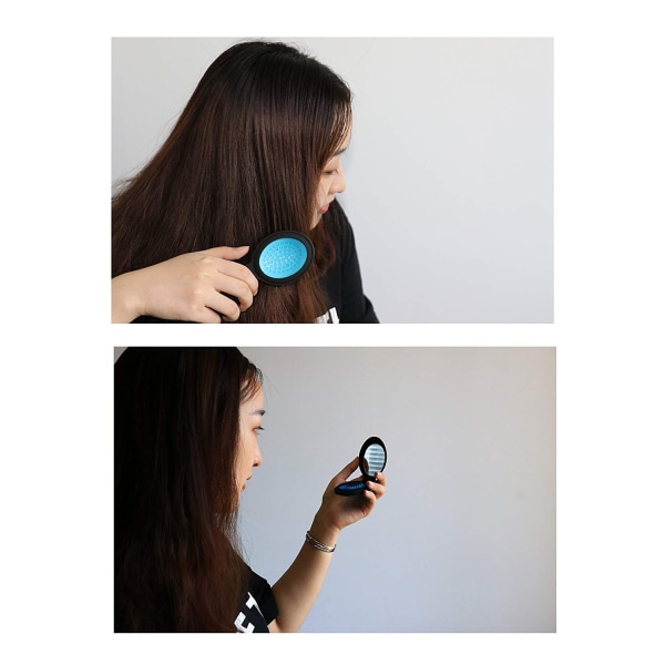 Foldbar speil Mini Pop Up hårbørste sett