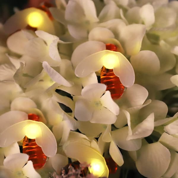 6,5 m solcelle-bielyslenke, 30 LED solcelle-lyslenke, brukt til