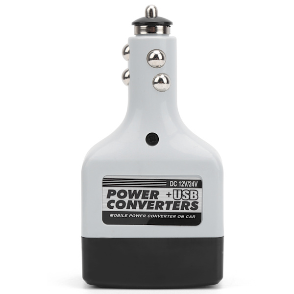 12V/24V Mobil Strømkonverter USB Biloplader til Mobiltelefonopladning Sort