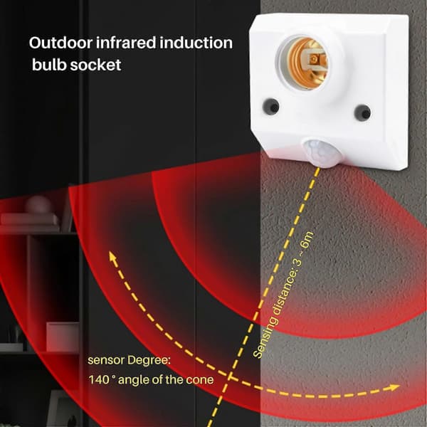 Sokkelbasert IR-lampe med bevegelsessensor
