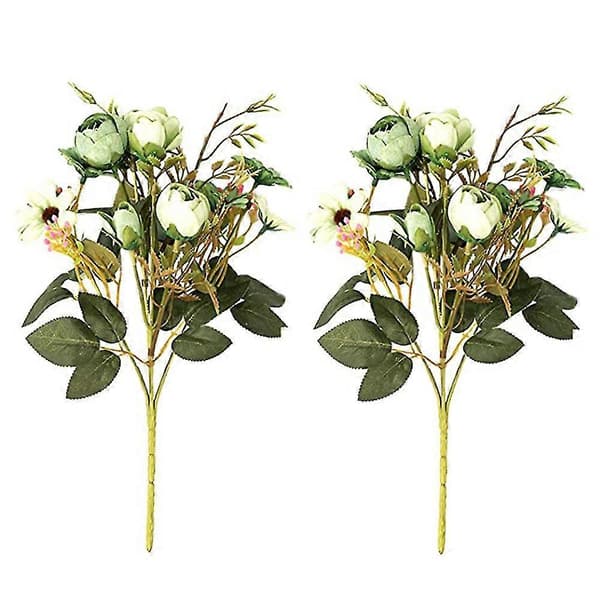 Kunstig Blomst Bryllup Brudebukett Hjem Dekor Blomstersimulering Bukett (grønn)