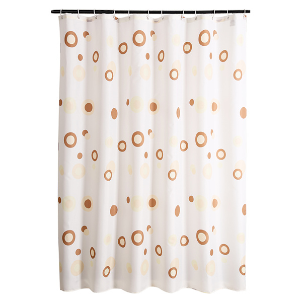 180*180cm Polyester Duschdraperi Vattentät Badrumsdraperi + Upphängningskrokar