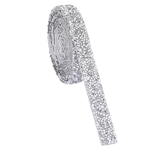 3 Yards Rhinestone Ribbons Självhäftande band Kristall Ribbon Roll Glitter Harts Diamantband för DIY konsthantverk