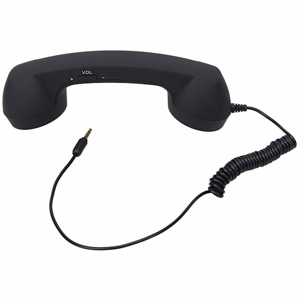Retro Telefon Handset Högtalare Handset Mikrofon Headset för Smartphones och Mobiltelefoner Tablet PC, Retro Trådbunden Telefon Handset