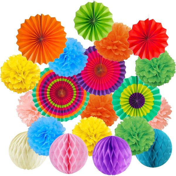 Paper Pom Pom Fan Ball Honeycomb Room Decoration Wedding