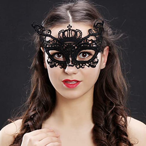 Luksusnahka Mask Lace Naisten naamio