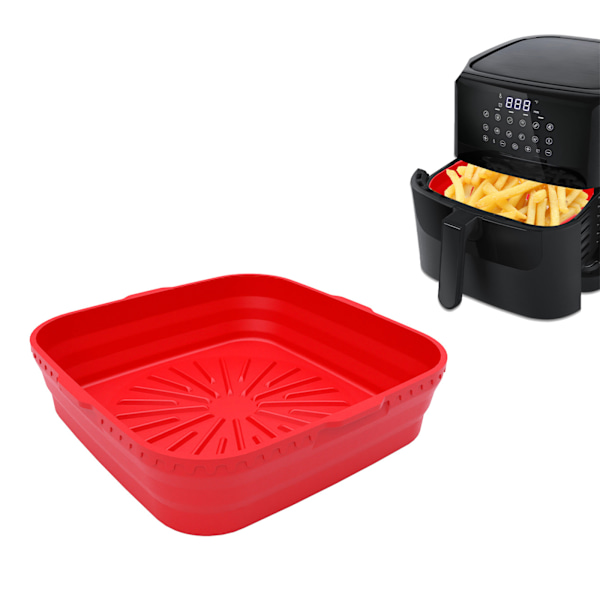 Fritös Silikon Gryta Kvadratisk, Återanvändbar Air Fryer Silikon Korg Air Fryers Ugn Tillbehör, Fällbar