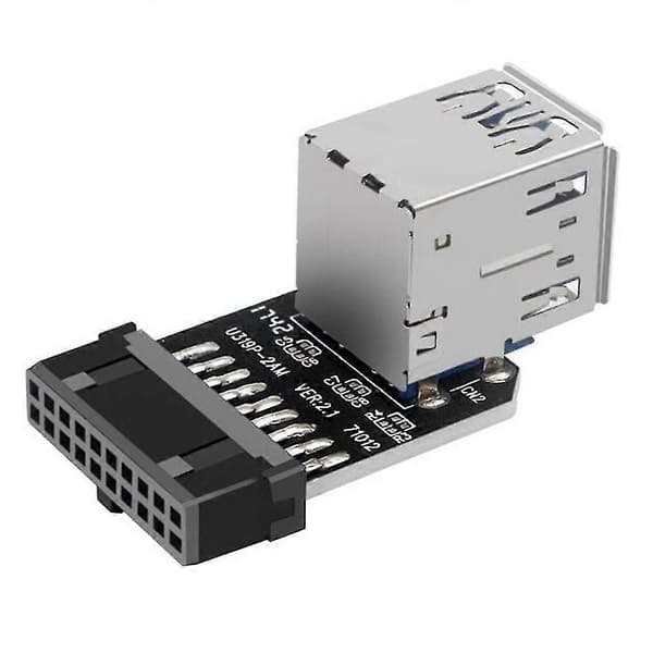 20-pins til Dual USB3.0 Adapter Konverter Desktop Motherboard 19-pins/20p Header til 2 Porter USB A Hunn