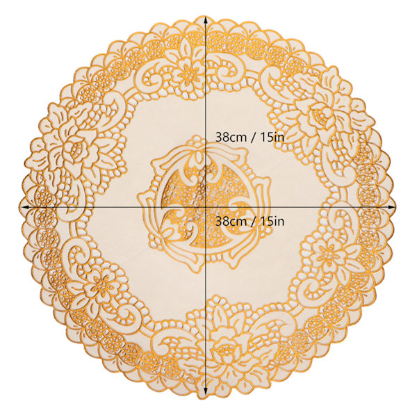 12 st bordsunderlägg PVC isolerade mjuka bordsunderlägg europeisk stil runda bordsunderlägg för middagsbjudning