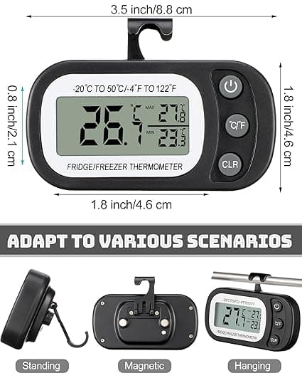 2-pack Digital Kylskåpstermometer Vattentät Rumstermometer