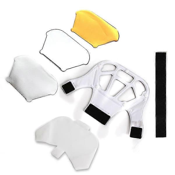 Universal Speedlight Flash Lys Bounce Diffuser med 3 farver Reflektorkort
