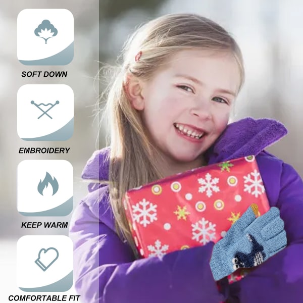 Barnehansker Fullfingerhansker Strikket varme hansker Vinter