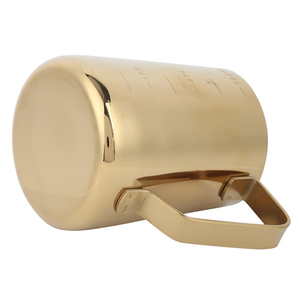 Rustfrit Stål Kaffe Mælkeskumning Kop Pitcher Kande med Skala til Hjemme Kaffe Latte Art Guld 350ML
