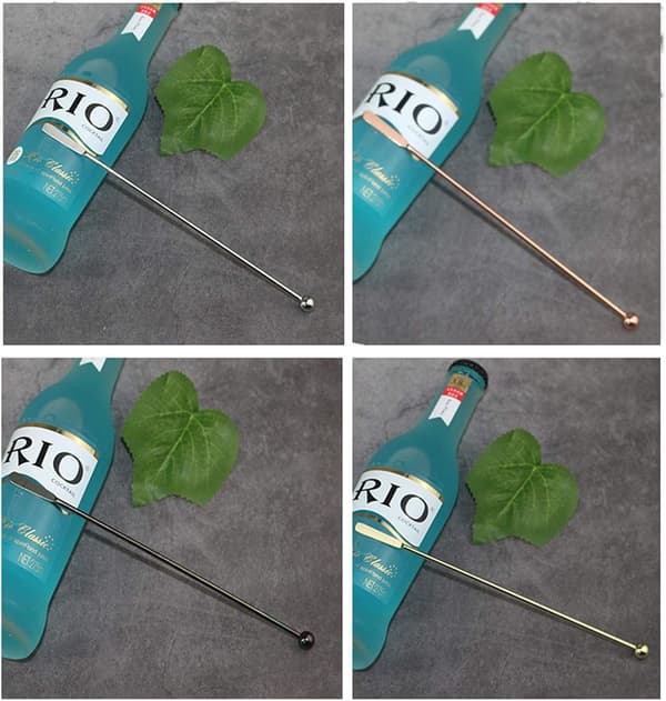 Sæt med 4 cocktailrørere, cocktailrører i rustfrit stål, Co