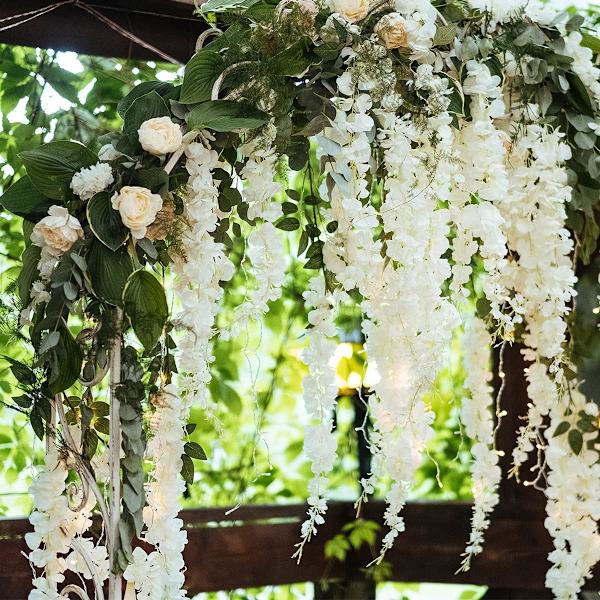 Kunstig Silke Wisteria Vine Rattan Garland Falsk Hengende Blomst