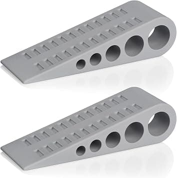 (Grå) 2-pack Kil Gummi Dörrstopp Dörrklackar Stoppar Vägg P