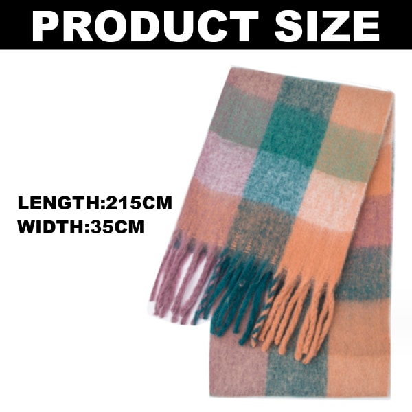 Stor Rutete Sjal i Chunky-Stil - Oversized Sjal med Fargerike Ruter