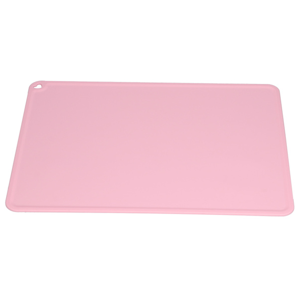 Silikon Bordskåner Vandafvisende Skridsikker Bordmåtte Varmeisolerende Pude til Grundskoleelever 41x31x1cm (Mørk Rosa)
