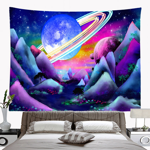 Planetary Tapestry reflekterar galaxrymden Tapestry Black Light