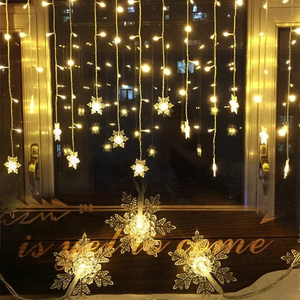 Lysgardin Snøfnugg, 3,5M Lyslenker 96 LED