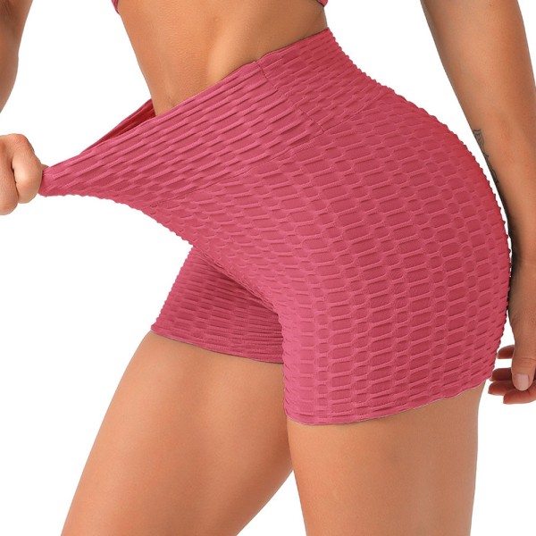 Women's sports shorts High waist bubble texture tight buttock lifting fitness hot pants