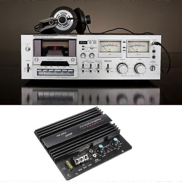 12v 600w Bilforsterkerkort Pa-60a Subwoofer Kretsmodul Bil Effektforsterker, svart