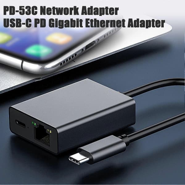Netværksadapter 1000 Mbps Type-C til RJ45 Ethernet-adapter Plug And Play USB til Ethernet-adapter til mobiltelefon tablet