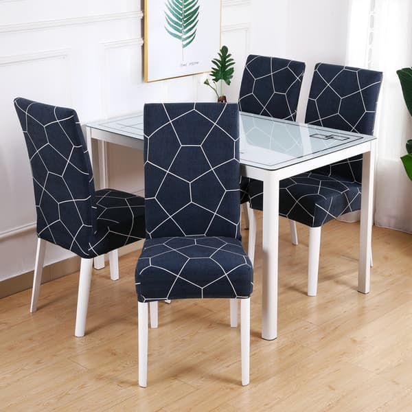 Stolöverdrag för matsal, set om 4, mjuka stretchiga köksstolsöverdrag, skydd, 4-pack