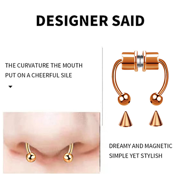 Magnetisk Septum Næsering Hestesko Falsk Næse Septum Ringe