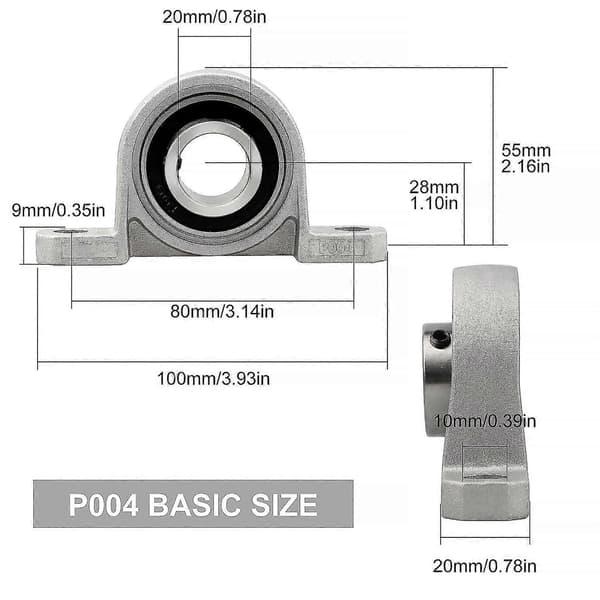 4 stk. Lagerhus Flenslager 20mm Kp004 Kulelagerblokk Putelager For Reservedeler