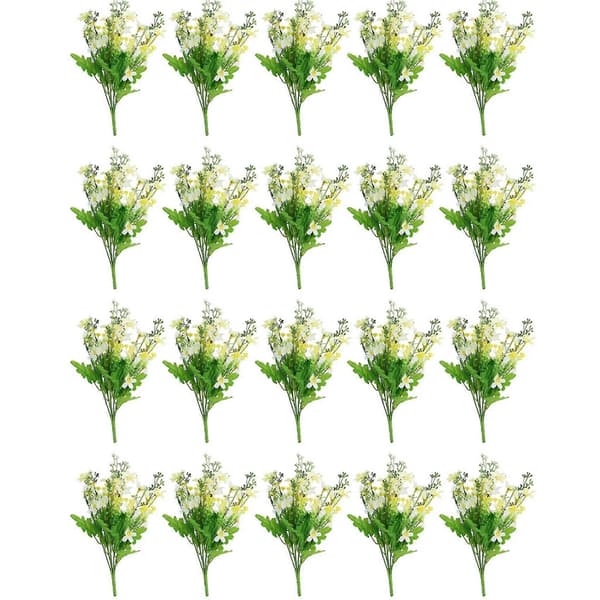 20 Buketter med Cineraria Kunstige Blomster til Hjemmekontor Dekor