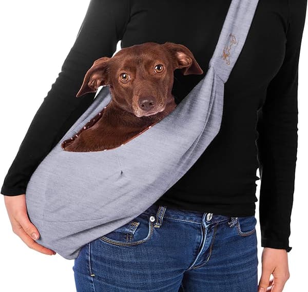 Hund- och kattslingväska – Hands Free Vändbar Grå Husdjursväska -