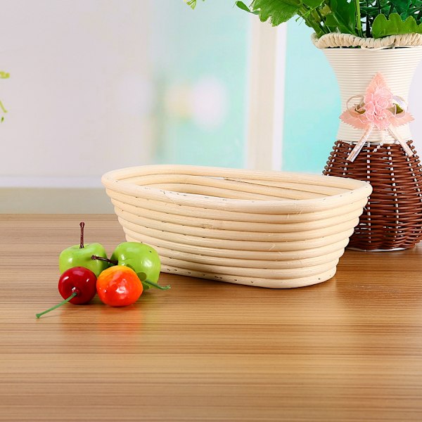 Professionell Jäskorg i Rattan, Oval Lång Banneton för Degjäsning med Naturlig Rattan för Smidig Degbearbetning och Enkel Rengöring